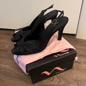 Nina Black Rhinestone Heel